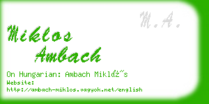 miklos ambach business card